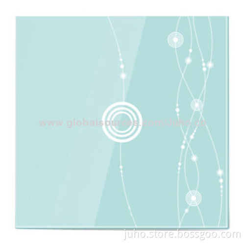 New PG Crystal 1 Gang Wall Light Touch Switch, Blue Glass Panel, Easy Installation